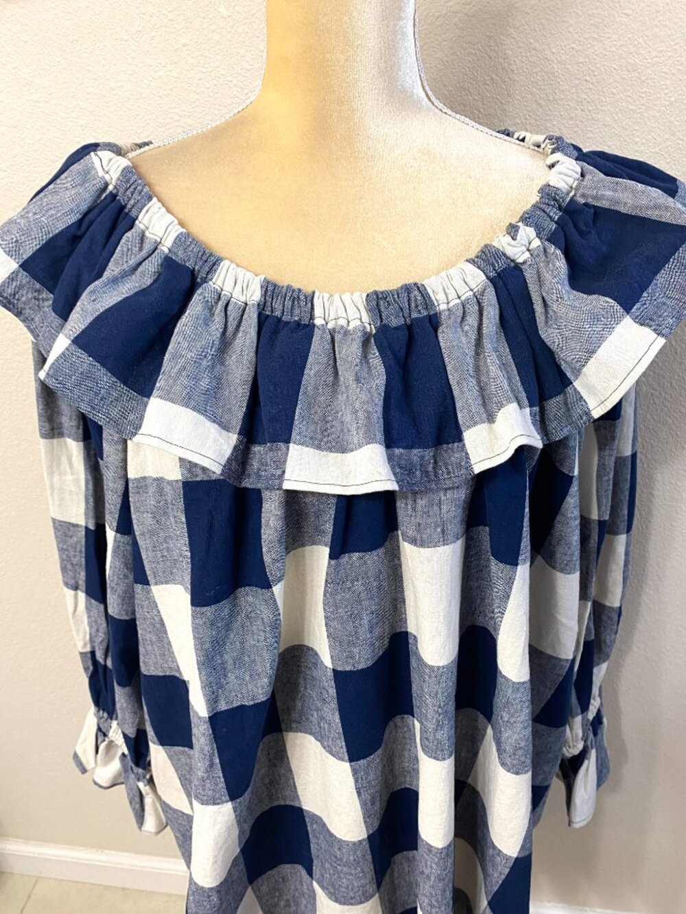 Dancing Kind Isabel Navy Buffalo Plaid Dress Size 1 - Picture 4 of 11